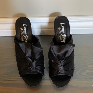 Black backless heels